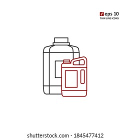 Kanister - Vektorgrafik mit dünner Linie auf weißem Hintergrund. Symbol für Web-, Infografik-, Print-Design und mobiles UX/UI-Kit. Vektorgrafik, EPS10.