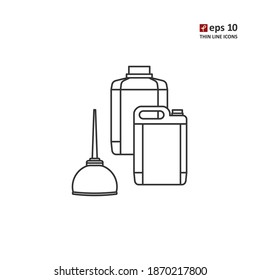 Kanister - Vektorgrafik mit dünner Linie auf weißem Hintergrund. Symbol für Web, Infografiken, Print Design und mobiles UX UI Kit. Vektorgrafik, EPS10.