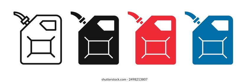 Colección de Vector iconicon de botes en estilo delineado y sólido
