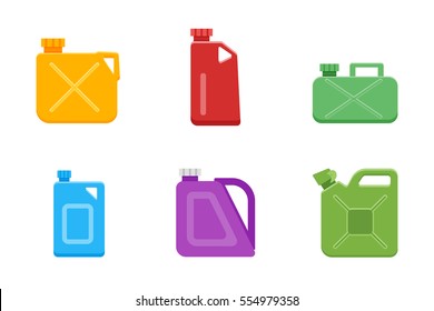 Canisters or Jerrycan icons set