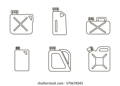 Canisters or Jerrycan icons set