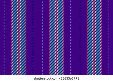 Canjabi seamless vertical textile, screen fabric lines vector. Atructure background texture stripe pattern in violet and teal colors palette.