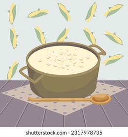 Canjica brazilian candy corn meal hominy porridge