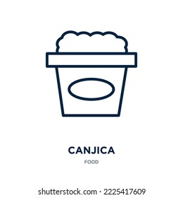 canjica icon from food collection. Thin linear canjica, food, cup outline icon isolated on white background. Line vector canjica sign, symbol for web and mobile