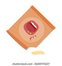 canker sore in mouth. vector illustration