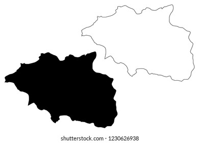 Cankiri (Provinces of the Republic of Turkey) map vector illustration, scribble sketch Çankiri ili map