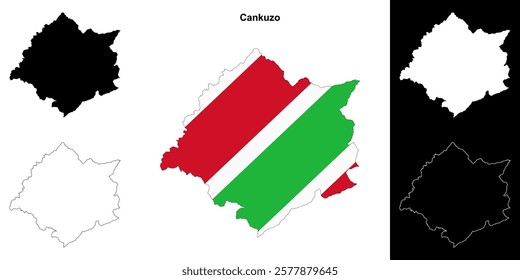 Cankuzo province outline map set