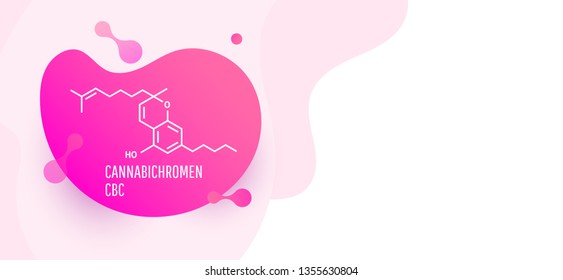 Cannabichromen CBC Vector illustration. Within the Cannabis plant, CBC occurs mainly as cannabichromenic acid