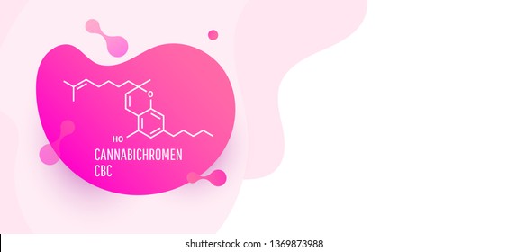 Cannabichromen CBC Vector illustration. Within the Cannabis plant, CBC occurs mainly as cannabichromenic acid