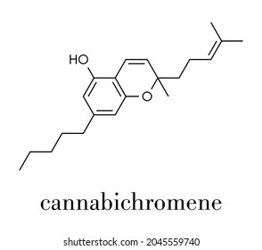 Cannabichromene or CBC cannabinoid molecule. Skeletal formula.