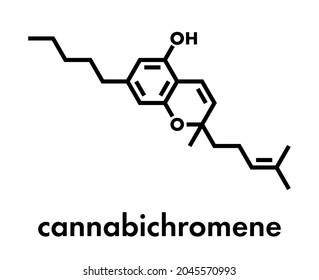 Cannabichromene or CBC cannabinoid molecule. Skeletal formula.