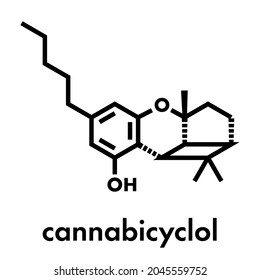 Cannabicyclol oder CBL Cannabinoid-Molekül. Skelettformel.