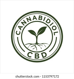 Cannabidiol cbd logo vintage design