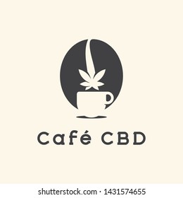 Cannabidiol coffee cbd bean logo design inspiration 