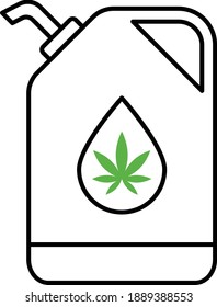 Cannabidiol Container Concept, Cbd oil Vector Icon Design, Marijuana and psychoactive drug Symbol on white background, Hashish and Hemp Sign,