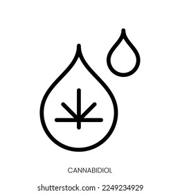 cannabidiol icon. Line Art Style Design Isolated On White Background
