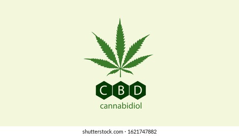 Cannabidiol template design. Eps 10 vector file.