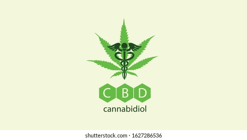 Cannabidiol template design. Eps 10 vector file.