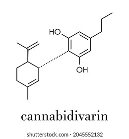 Molécula cannabinoide de cannabis o VCD. Fórmula esquelética.