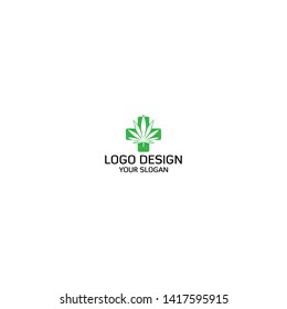 Cannabies Medicine Logo Design Vector