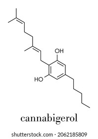 Molécula cannabinoide de cannabis. Fórmula esquelética.