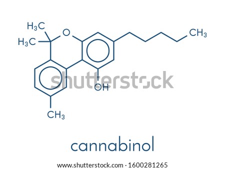 Cannabinol or CBN cannabinoid molecule. Skeletal formula.