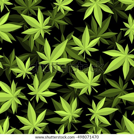 Cannabis 3D seamless pattern. marijuana texture. ganja ornament. Narcotic plants background