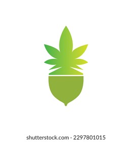 Cannabis Acorn Logo-Design-Vektorgrafik