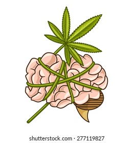 Cannabis addiction, vector illustration