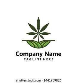 Cannabis-Agrarlogo Leaf frisches Logo. Vektorillustration-Logo-Design für die Landwirtschaft