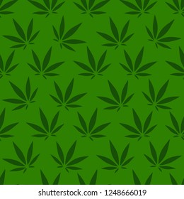 Cannabis Background. Vector Pattern.