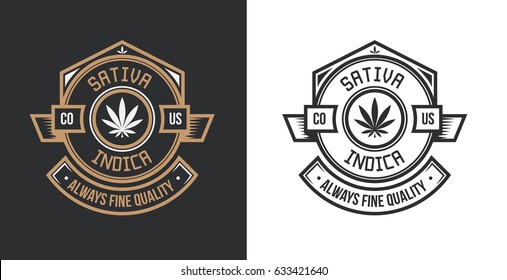 Cannabis badge design element