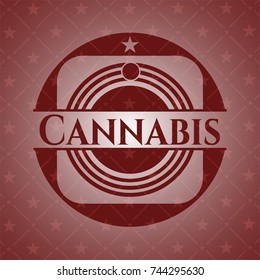 Cannabis badge with red background