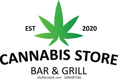 Cannabis Bar & Grill Logo Vector Design