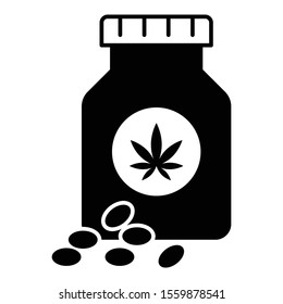 Cannabis Beans with Jar Vector Icon Design