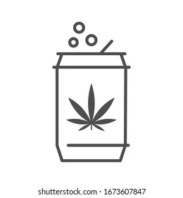 Cannabis beverage icon isolated on white background. Beverage icon symbol modern, simple, vector, icon for website design, mobile app, ui. Vector Illustration