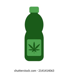 Cannabis beverage vector icon on white background