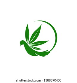 Cannabis Bird or Hemp Logo Template