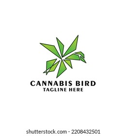 Imagen vectorial del logotipo de aves de cannabis