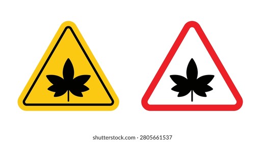 Cannabis in black, best for App Designaging warning sign in black, best for App Design.
