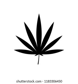 cannabis black icon. Isolated Vector Illustration