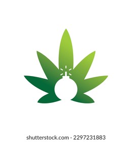 Vector de diseño del logotipo de boom de cannabis