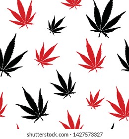cannabis botanical seamless vector pattern. Concept for print, textile, web design