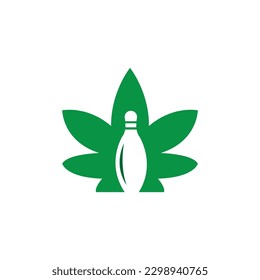 Vector de diseño del logotipo del Bowis de cannabis
