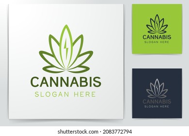Cannabis Bud Logo Designs Vector Illustration