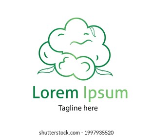 Cannabis buds logo vector illustration with dummy text on white background.