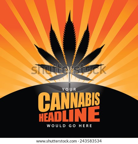 Cannabis burst background EPS 10 vector stock illustration 