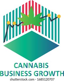 Cannabis Business Growth Logo Vector Design