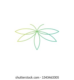 cannabis butterfly logo vector icon illustration