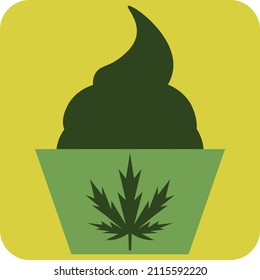 Pastel de cannabis, ilustración, vector sobre fondo blanco.